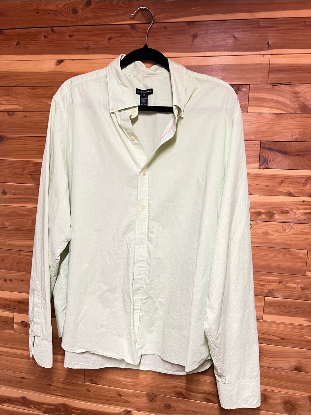 Club Monaco Pale Green Men's Long-Sleeve Button-Down‎ Shirt